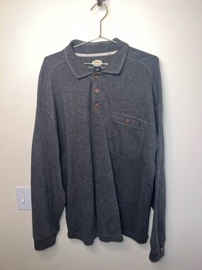 Vintage Tommy Bahama Gray Cotton Knit Sweater Henley XL